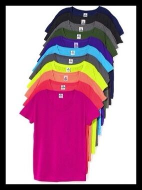 💕ⓅⒾⓃⓀ ⓋⓈ Y2K Neon Orange Scoop Neck Tee✨NWT✨💕